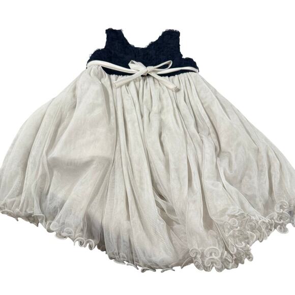 American Princess Toddler Girl 4T Formal Navy Dress - Picture 6 of 7